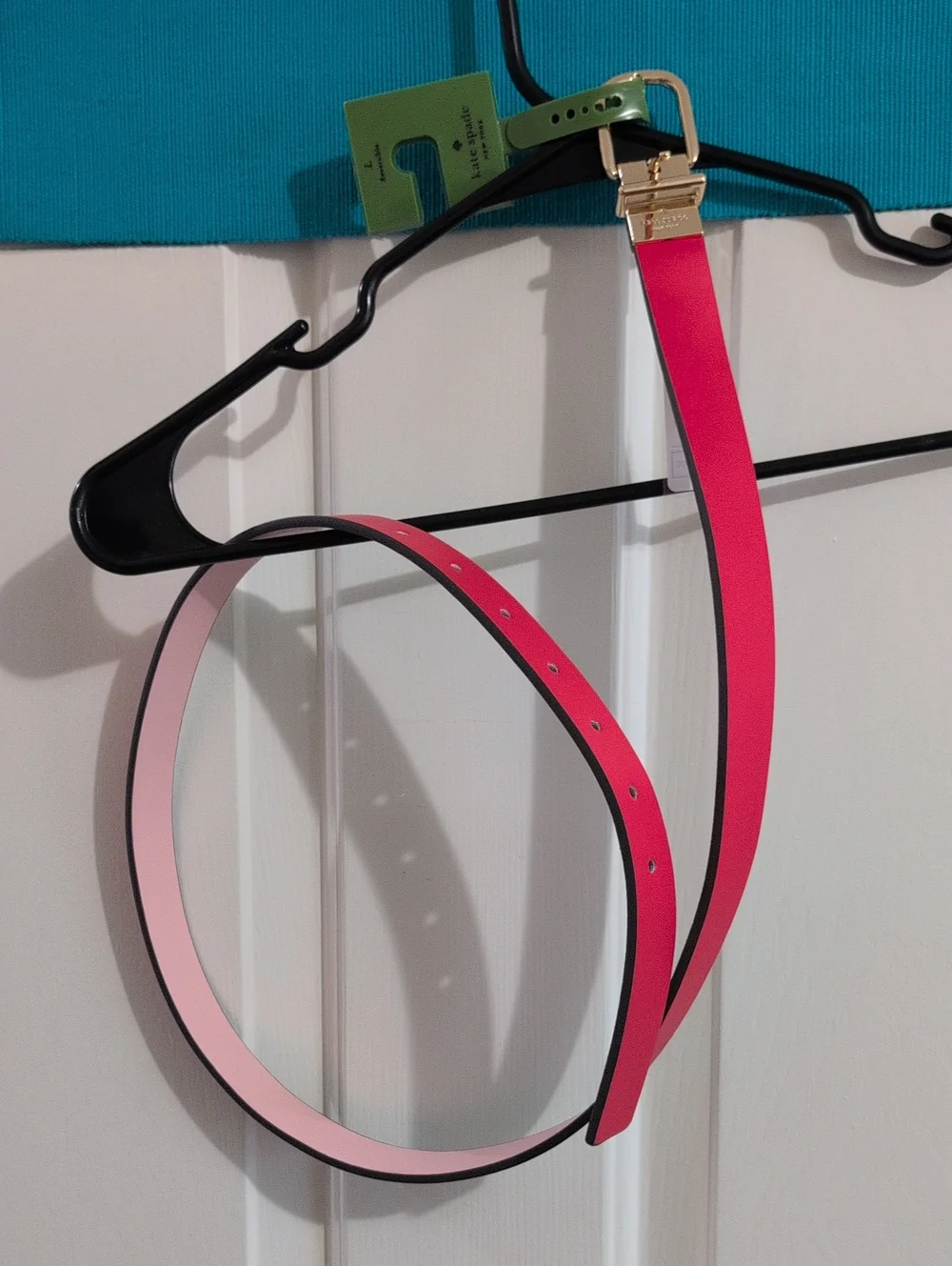 NWT Kate Spade Reversible Pink/Red Belt with Gold Buckle